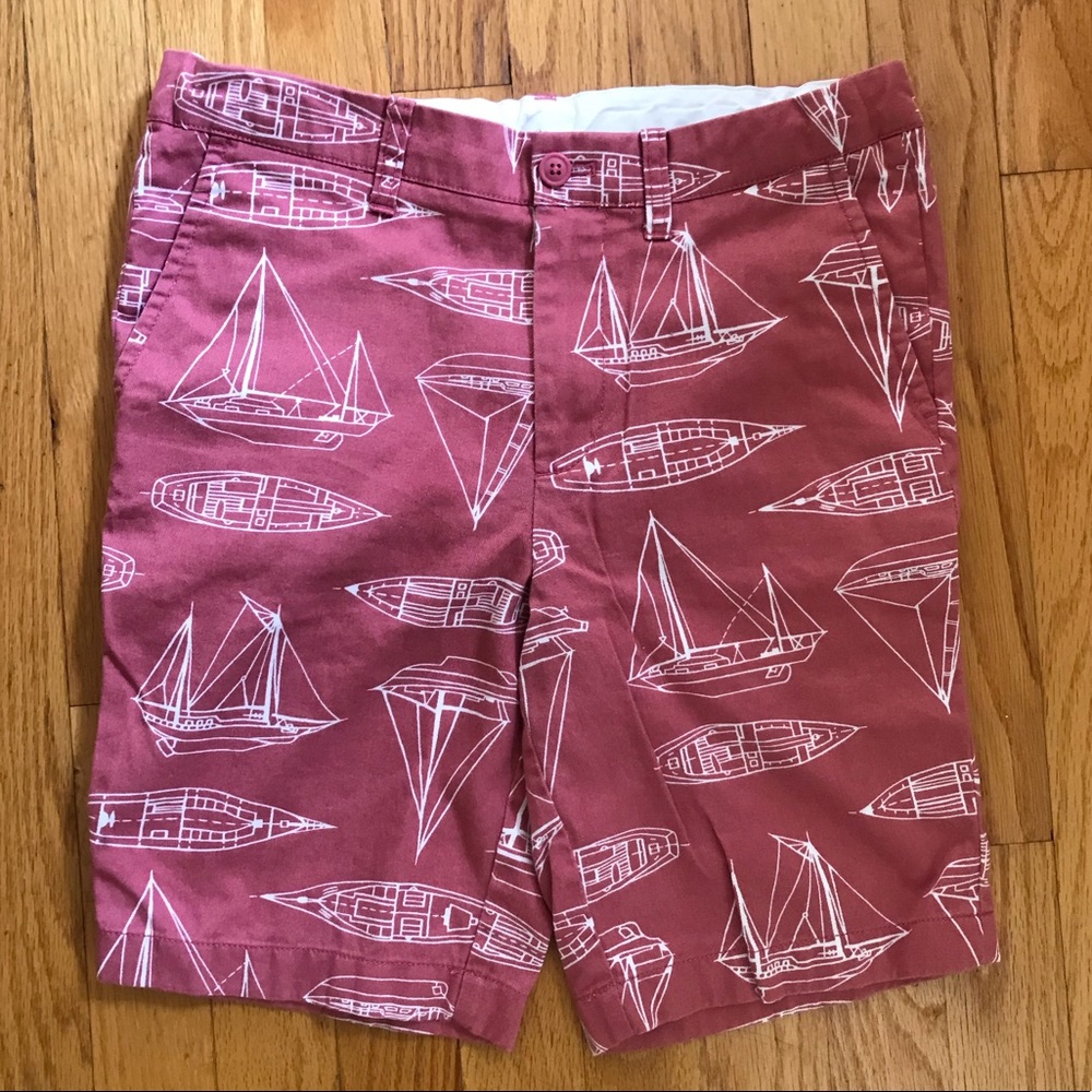 J. Crew Crewcuts Boys’ Red Boat Print Stanton Short
